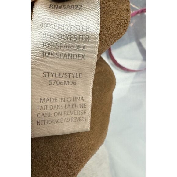 MAX STUDIO camel brown faux suede stretch leggings pants S - Picture 7 of 7